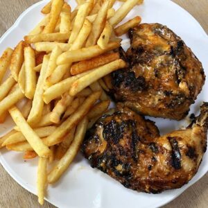 3 pc Grilled Thighs with chips